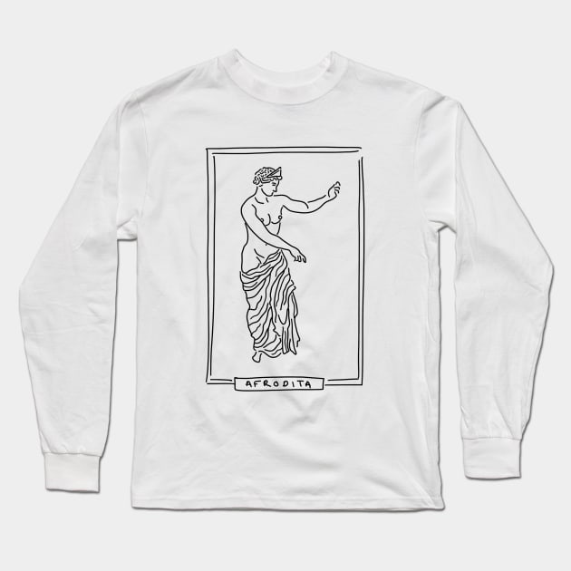 Afrodita Greek Goddess Long Sleeve T-Shirt by candelanieto